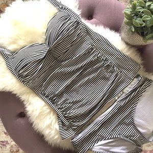Niptuck Swim Black & White Striped Tankini